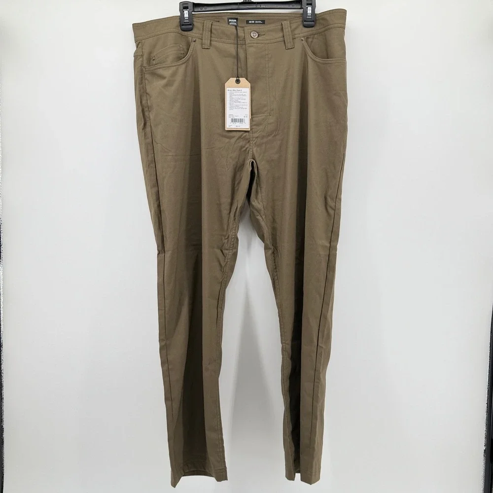 Prana Brion Slim Pant II Slate Green 40x30 Mens Tapered Leg ReZion 1965551
